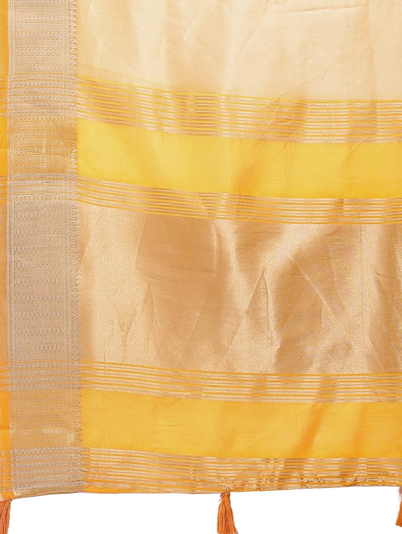 women solid with bordered saree with blouse - 21911512 - Standard Image - 5