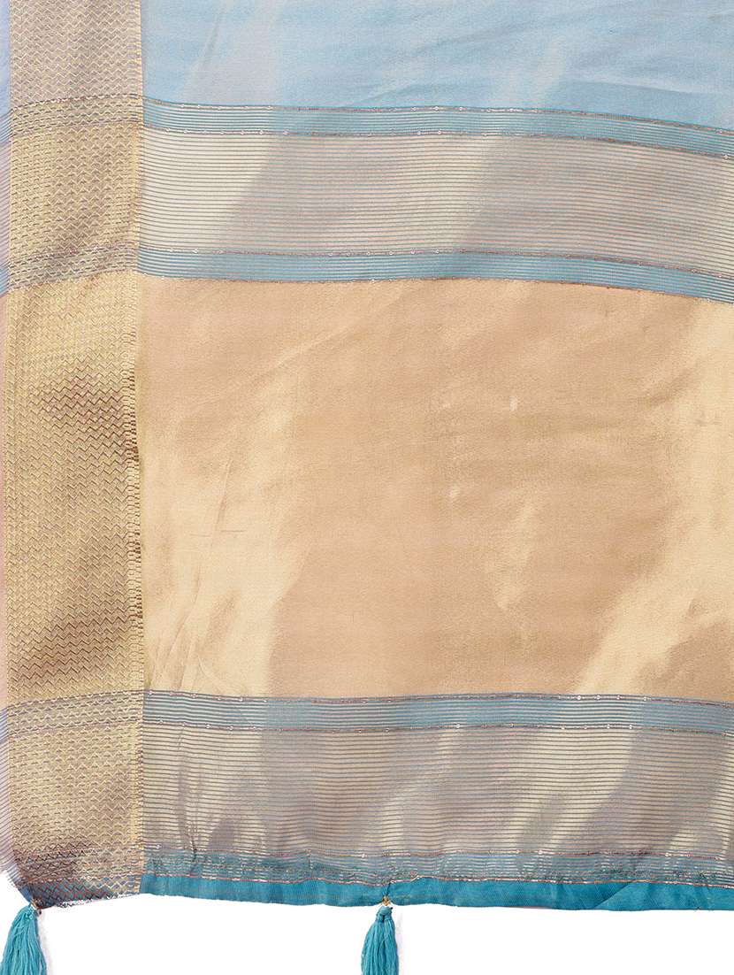 women solid with bordered saree with blouse - 21911520 -  Standard Image - 5