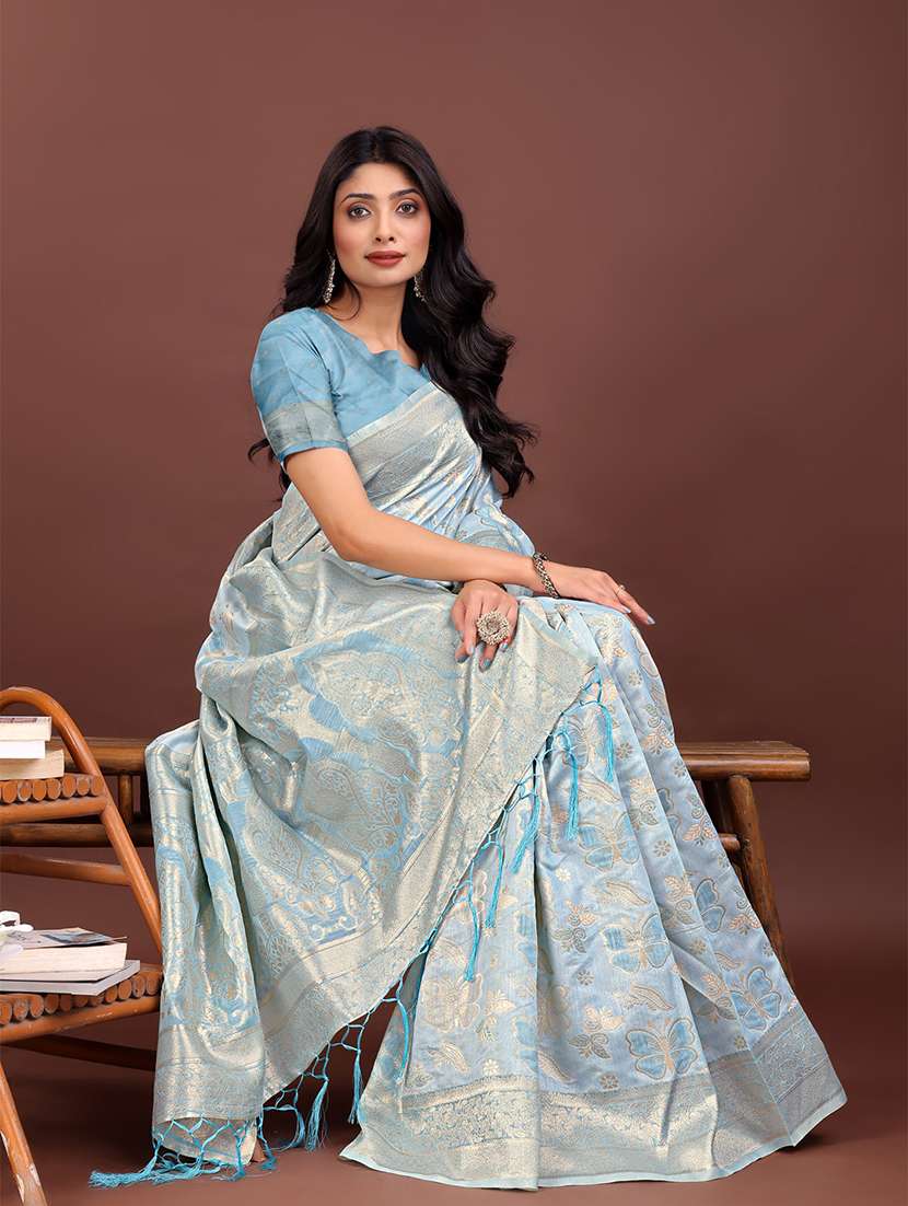 women self design banarasi saree with blouse - 21911541 -  Standard Image - 3