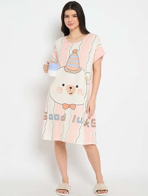 women printed short sleeves sleepshirt - 21911557 -  Standard Image - 0