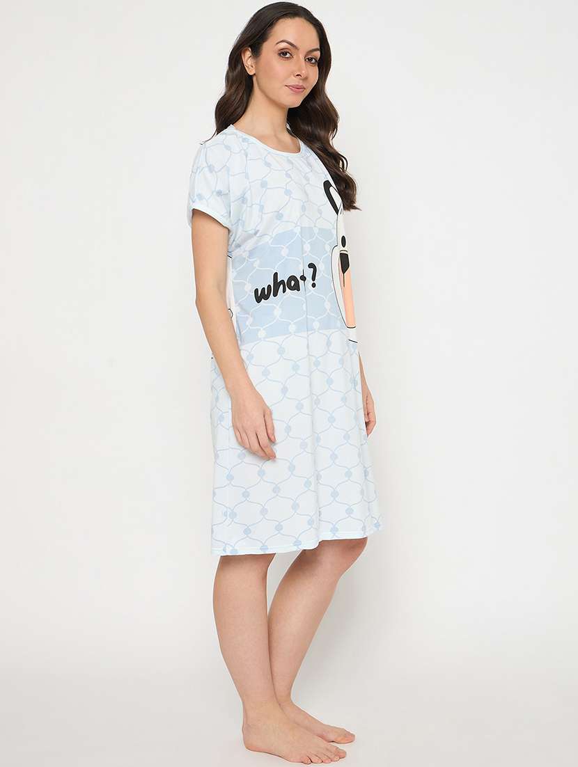 women printed short sleeves sleepshirt - 21911560 -  Standard Image - 3