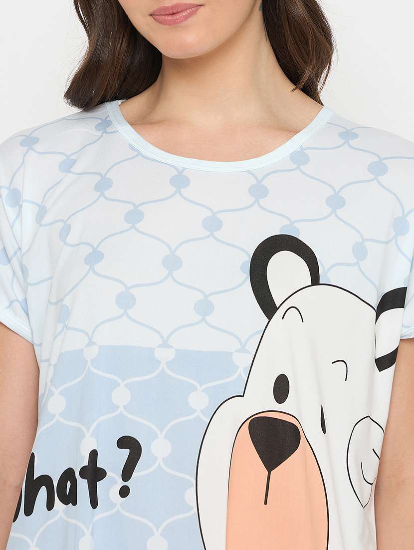 women printed short sleeves sleepshirt - 21911560 -  Standard Image - 5