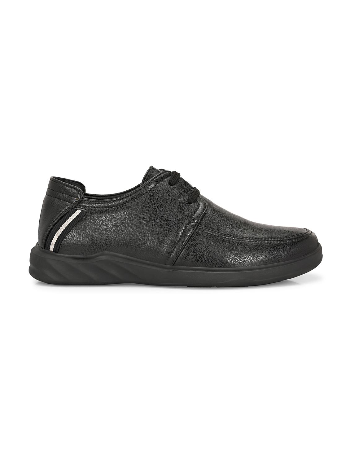 men black solid lace up derby - 21911737 - Standard Image - 3