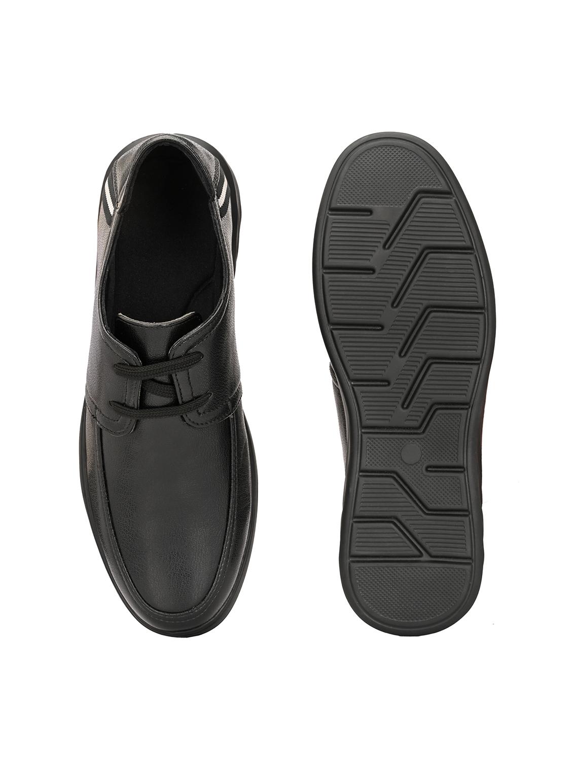 men black solid lace up derby - 21911737 - Standard Image - 5