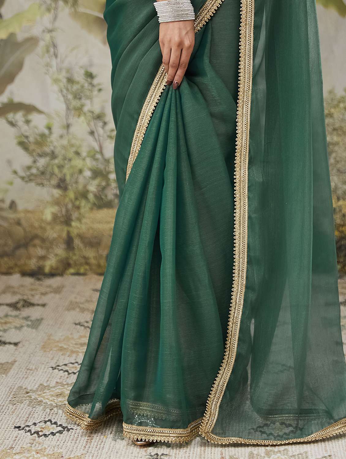 women gota detailed ready to wear saree with blouse - 21911942 -  Standard Image - 5