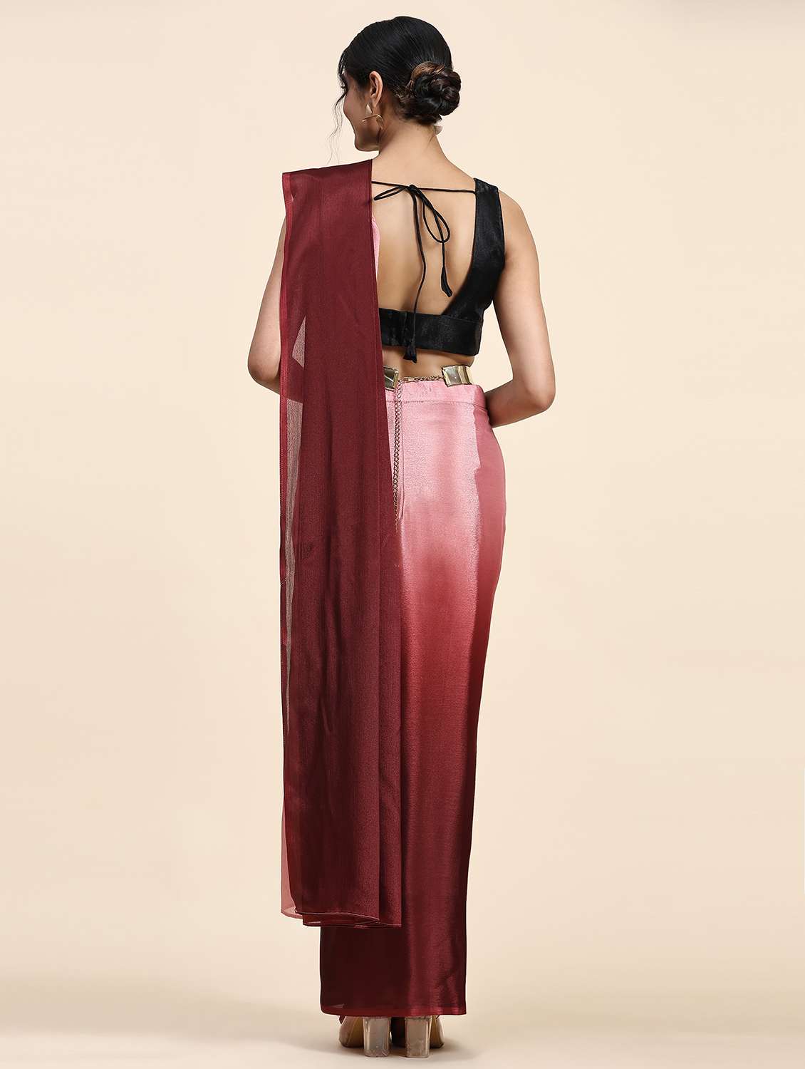 women ombre printed ready to wear saree with blouse - 21912264 -  Standard Image - 3