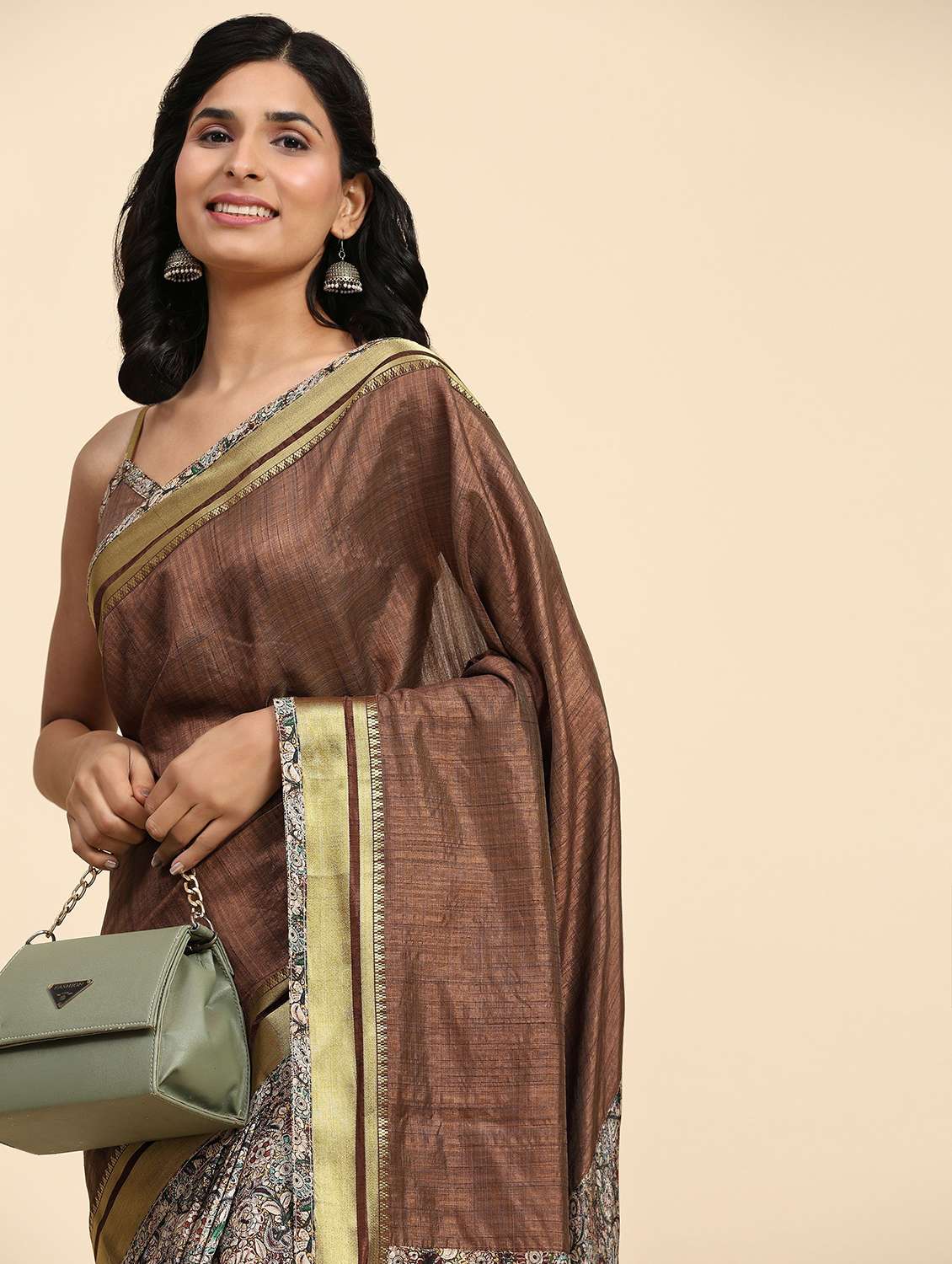 women printed ready to wear saree with blouse - 21912267 - Standard Image - 5
