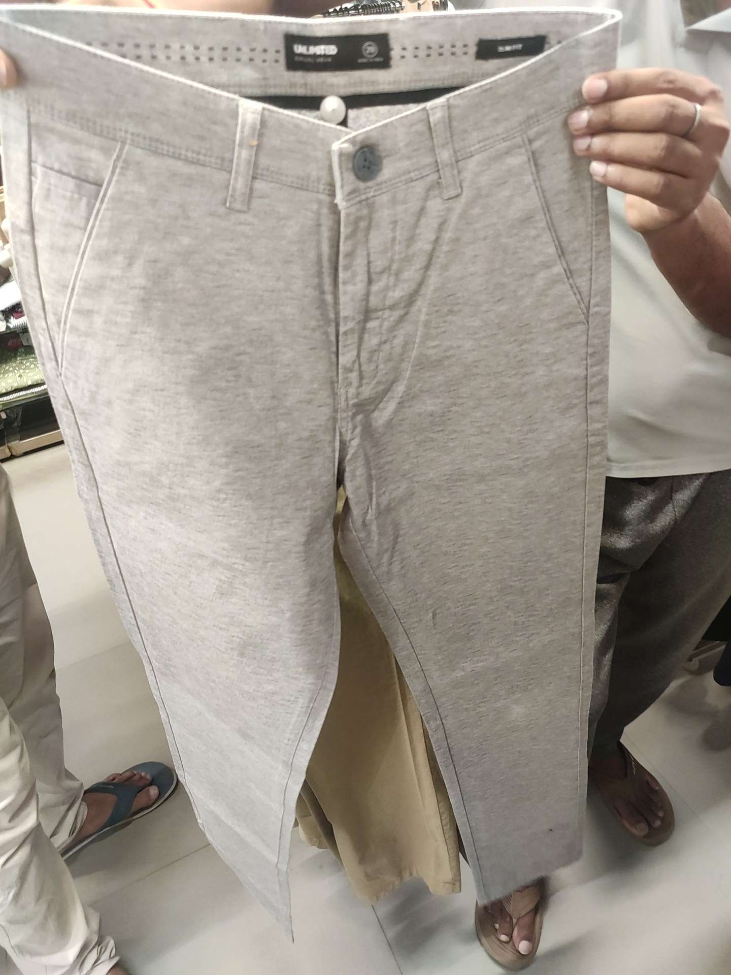 light grey satin casual trousers - 21912455 - Zoom Image - 0