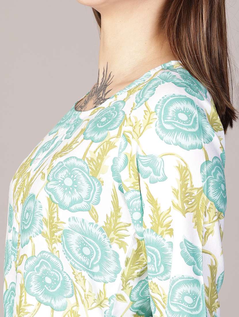 women printed three quarter sleeve kurti - 21912506 -  Standard Image - 5