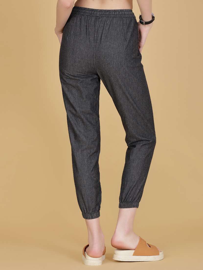 women solid mid rise jogger - 21912524 - Standard Image - 3