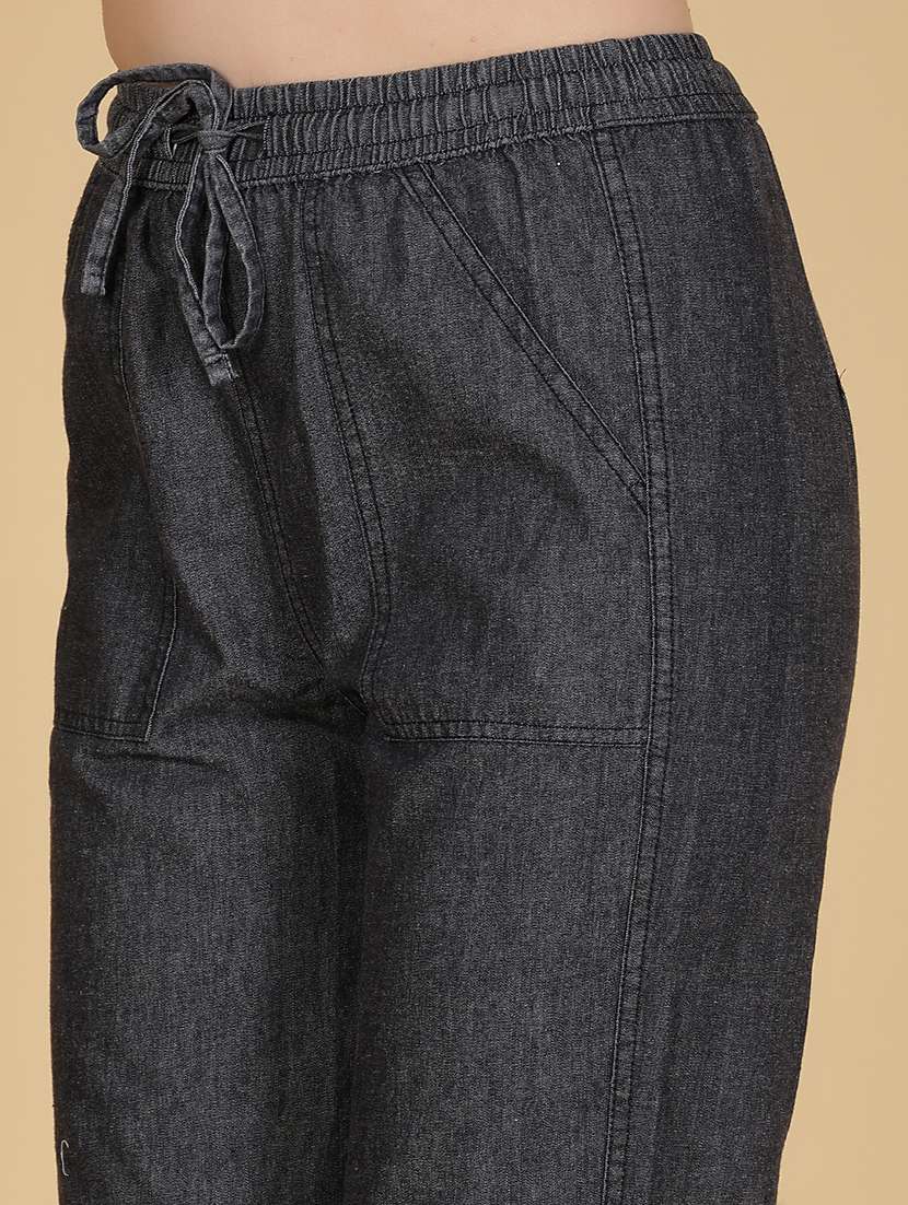 women solid mid rise jogger - 21912524 - Standard Image - 5