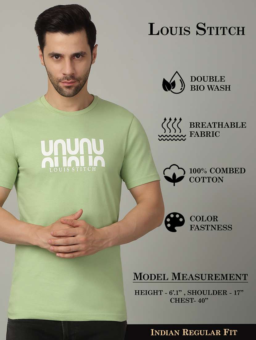 men chest print round neck regular fit t-shirt - 21913098 -  Standard Image - 5