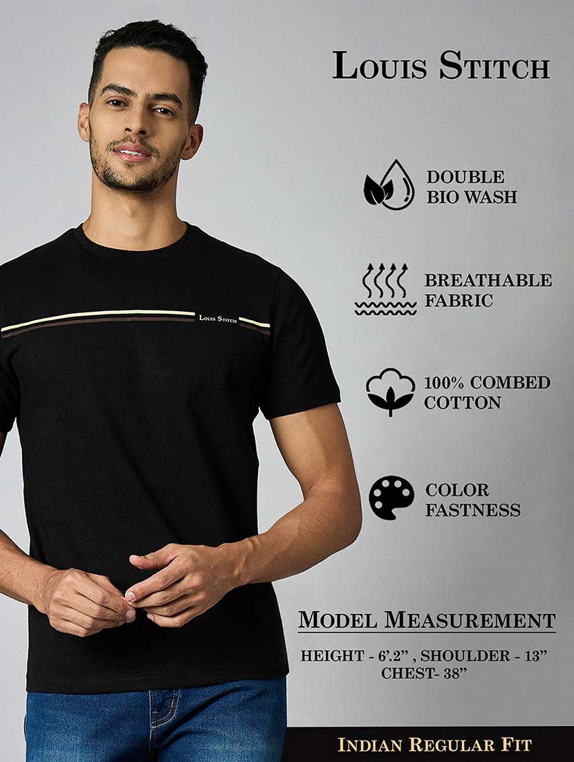 men chest print round neck regular fit t-shirt - 21913138 -  Standard Image - 5