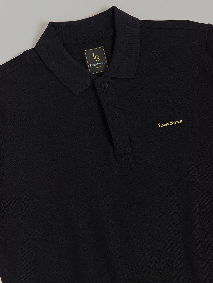 men solid short sleeve slim fit polo t-shirt - 21913141 - Standard Image - 3