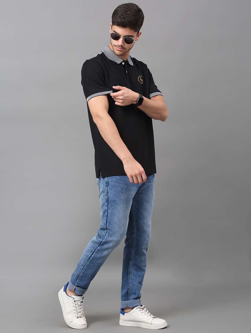 men solid short sleeve regualr fit polo t-shirt - 21913146 -  Standard Image - 3