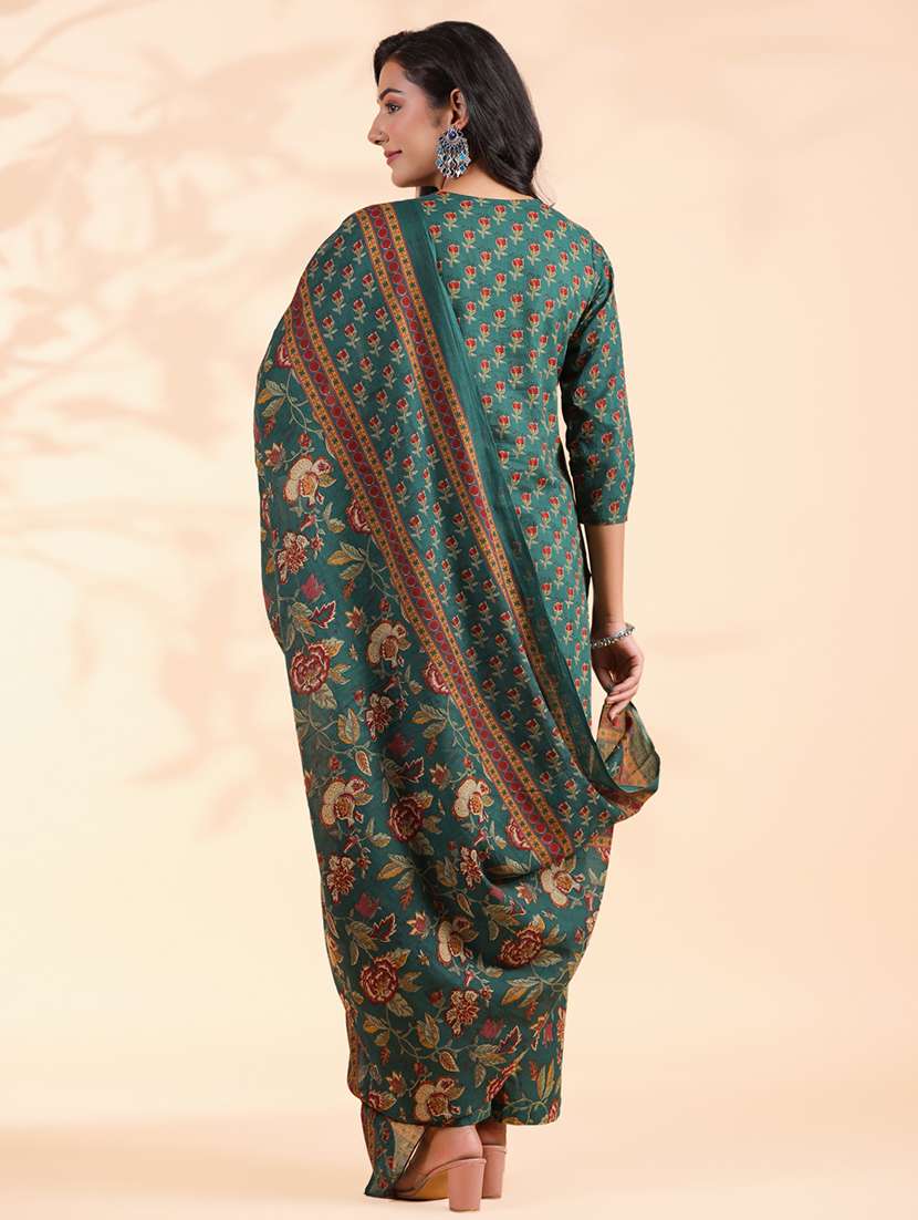 women three quarter sleeve kurta palazzo with dupatta set - 21913229 -  Standard Image - 5