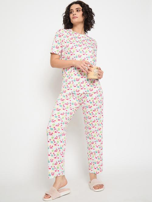 women printed nightwear pyjama set - 21913309 - Standard Image - 0