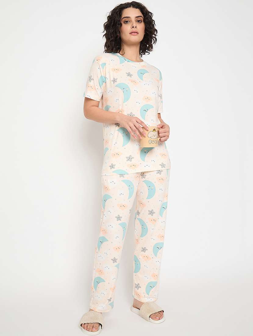 women printed nightwear pyjama set - 21913310 -  Zoom Image - 0