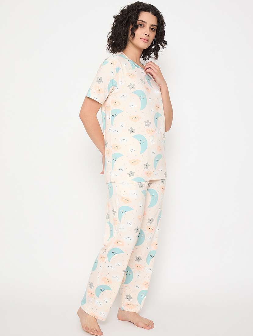 women printed nightwear pyjama set - 21913310 -  Standard Image - 3