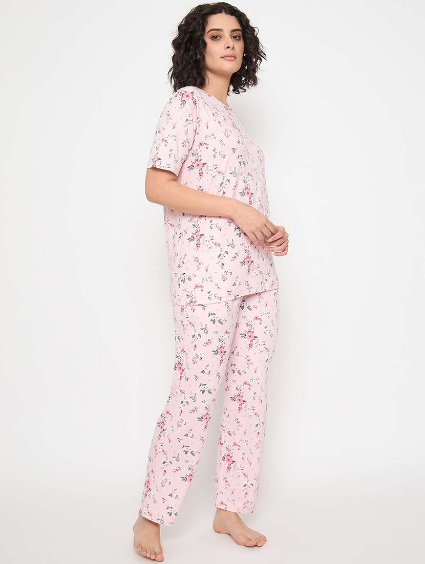 women floral printed nightwear pyjama set - 21913311 -  Standard Image - 3