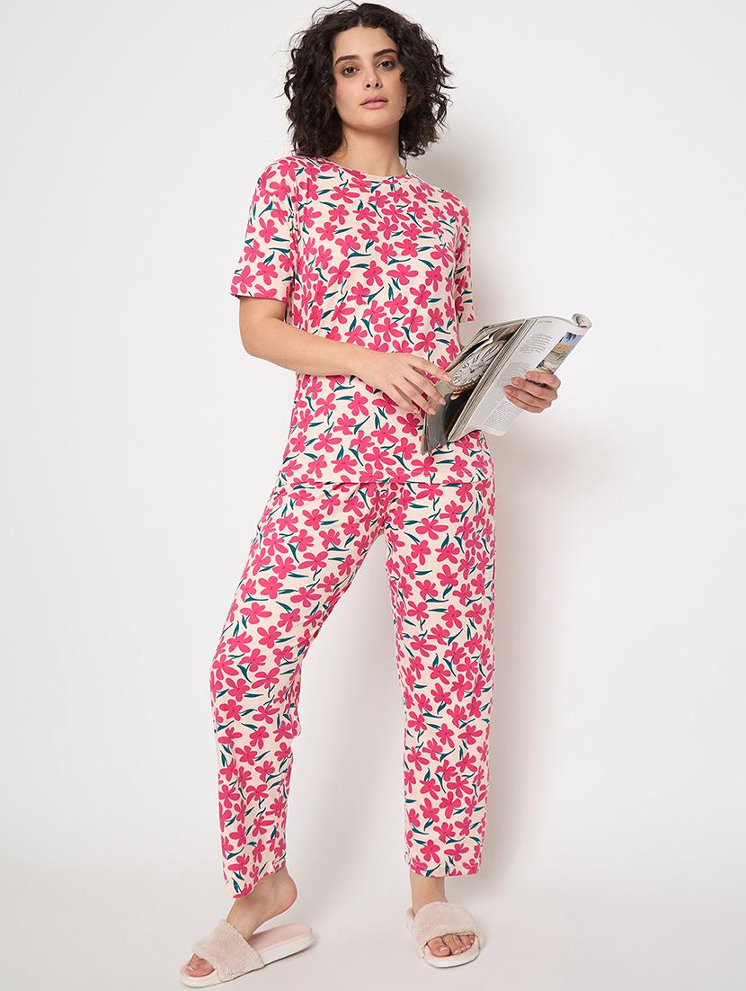 women floral printed nightwear pyjama set - 21913312 -  Zoom Image - 0