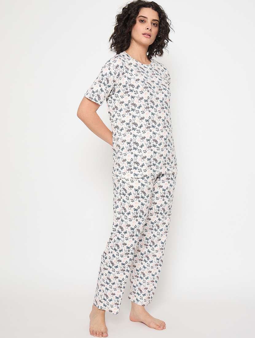 women printed nightwear pyjama set - 21913314 -  Standard Image - 3
