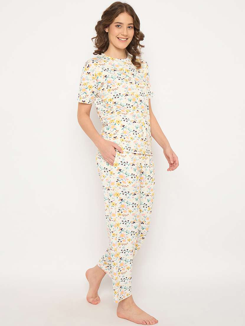 women floral printed nightwear pyjama set - 21913315 -  Standard Image - 3