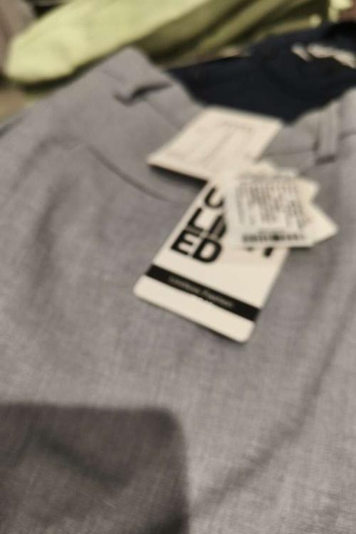light grey linen casual trousers - 21913325 - Standard Image - 0