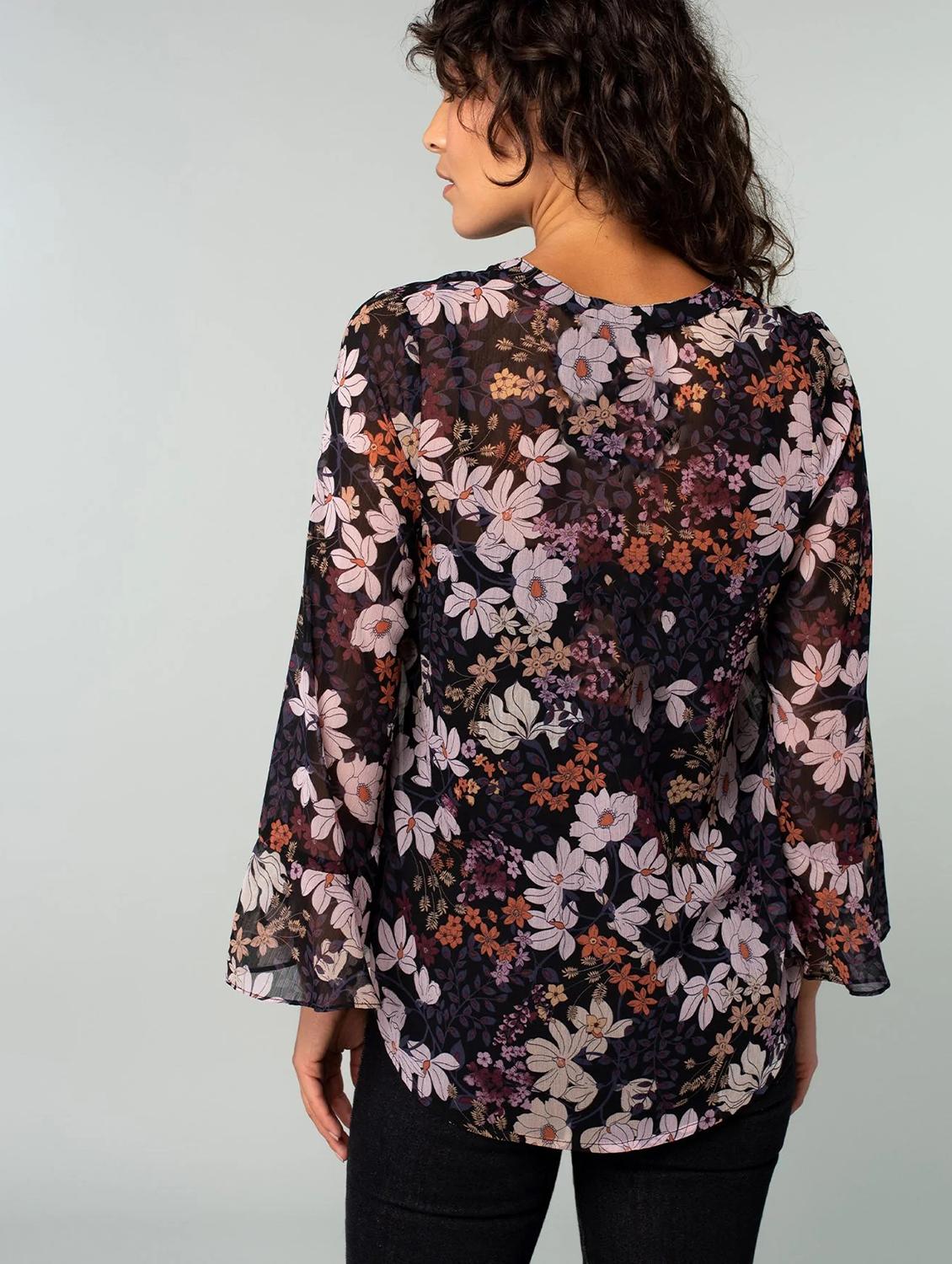 women floral printed bell sleeves regular top - 21913446 - Standard Image - 3