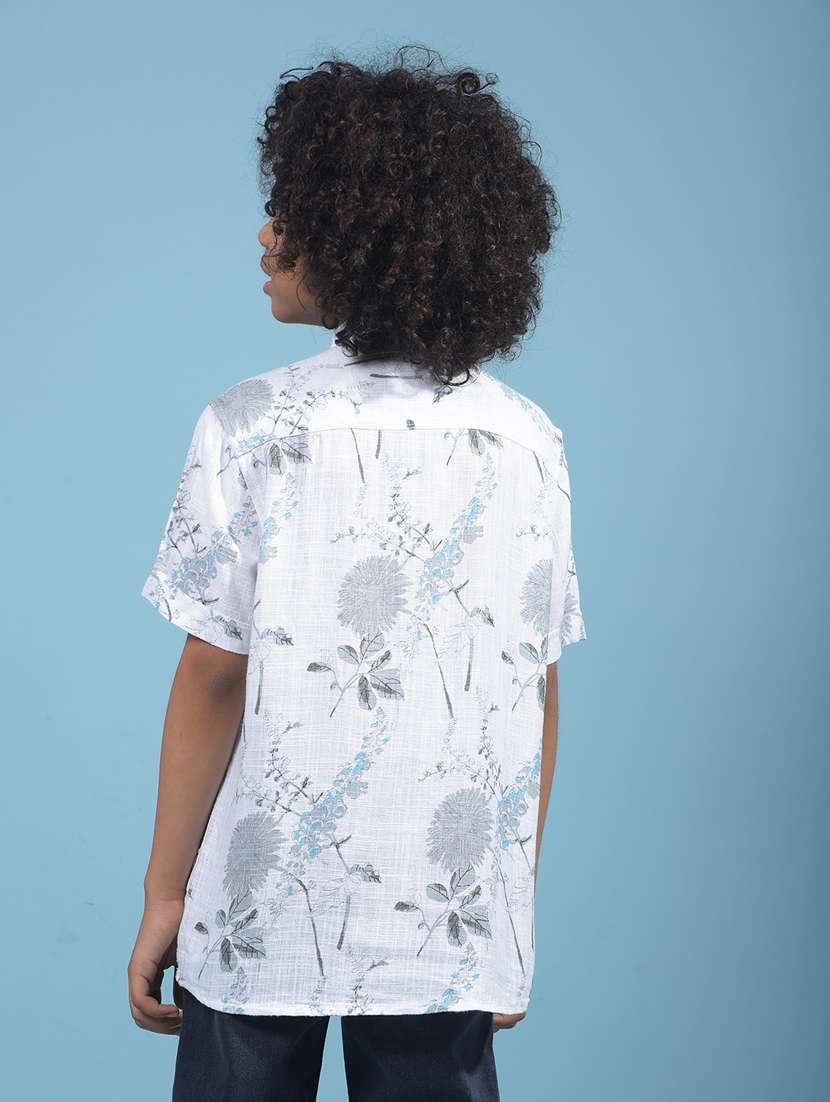 boys floral printed mandarin neck short kurta  - 21913474 -  Standard Image - 3