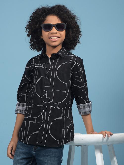 boys printed collared long sleeves shirt - 21913479 - Standard Image - 0