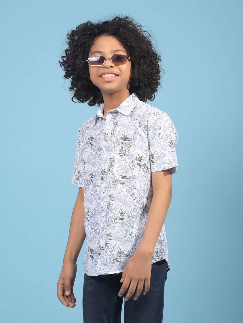 boys printed short sleeve casual shirt