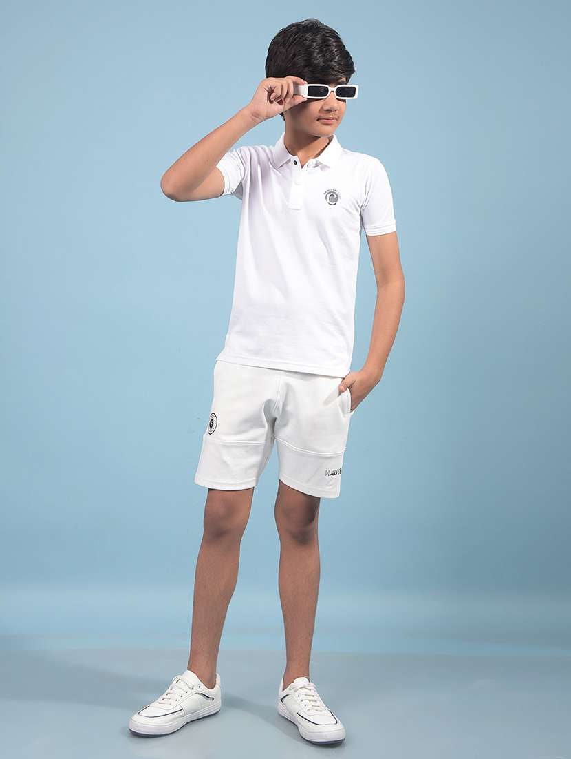 boys solid mid rise regular fit shorts  - 21913502 -  Standard Image - 5