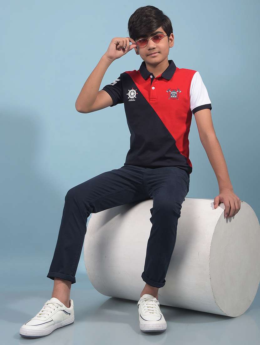 boys solid mid rise slim fit chino - 21913519 -  Standard Image - 5