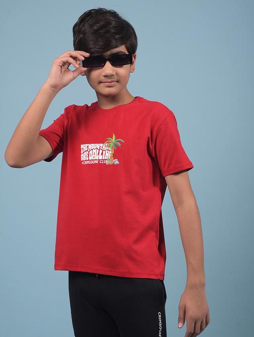 boys front & back printed round neck t-shirt - 21913521 -  Standard Image - 0
