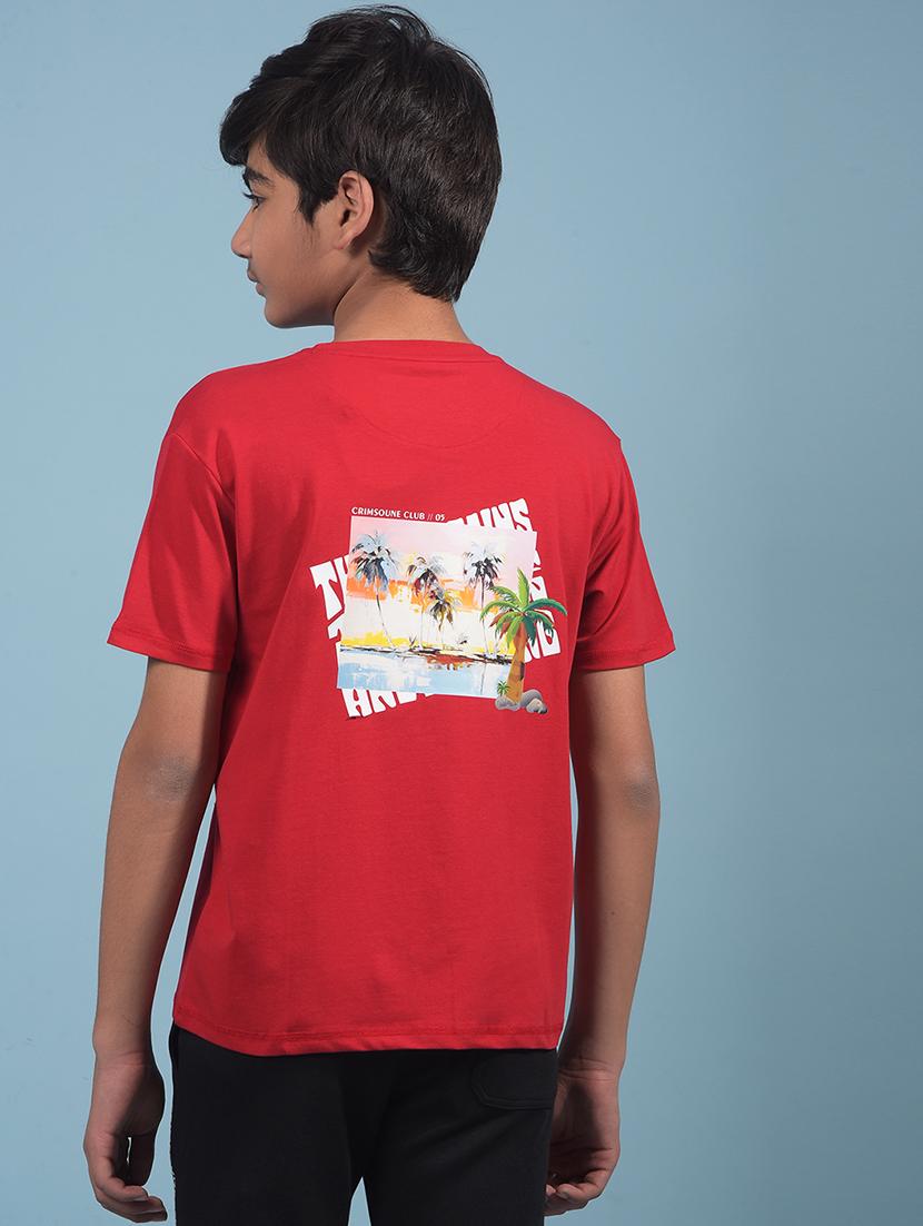 boys front & back printed round neck t-shirt - 21913521 - Standard Image - 3