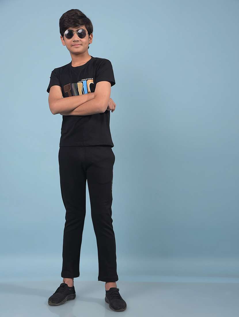 boys typographic round neck t-shirt - 21913539 -  Standard Image - 5