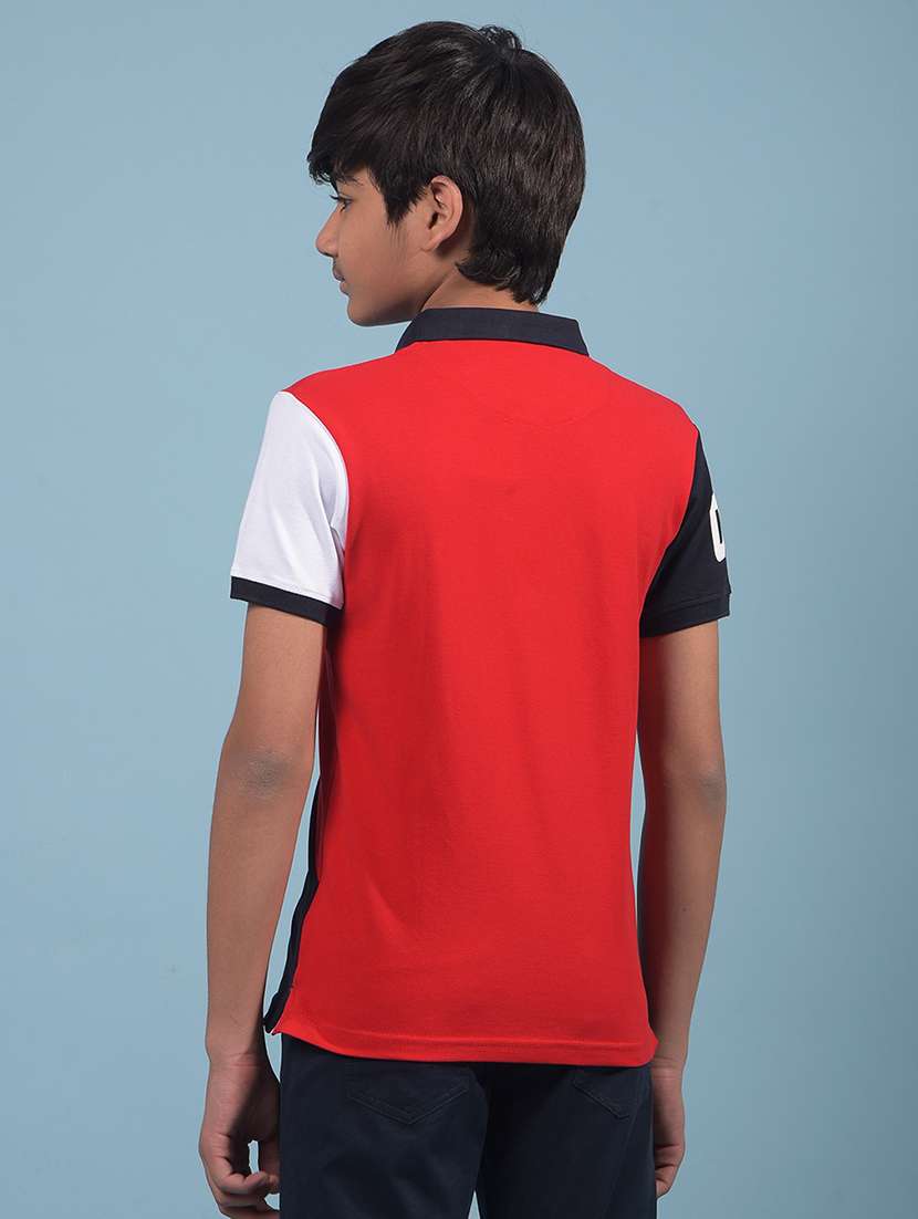 boys color block short sleeve polo t-shirt - 21913545 -  Standard Image - 3