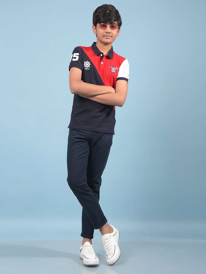 boys color block short sleeve polo t-shirt - 21913545 -  Standard Image - 5