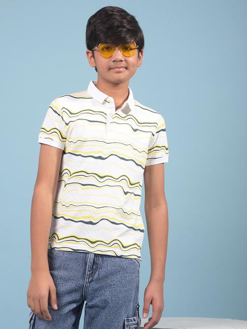 boys white printed short sleeve polo t-shirt - 21913546 - Standard Image - 0