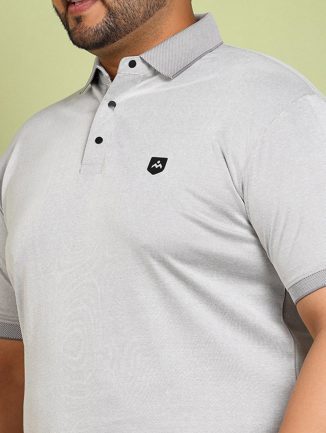 men plus size solid short sleeves polo t-shirt - 21913995 - Standard Image - 3