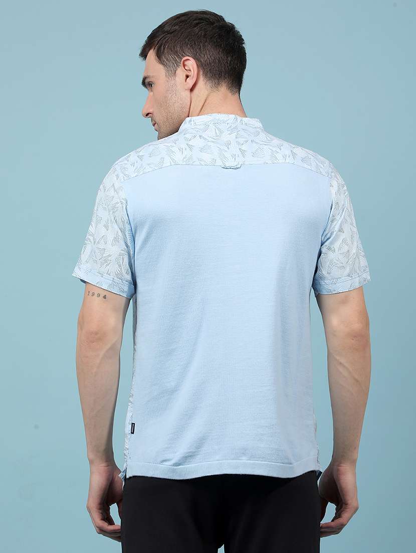 men printed mandarin neck short kurta - 21914238 -  Standard Image - 3