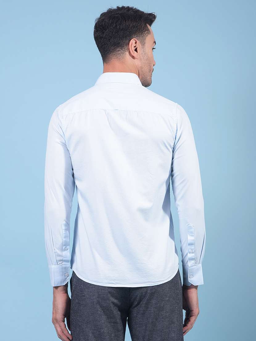 men solid long sleeve slim fit casual shirt - 21914261 -  Standard Image - 3