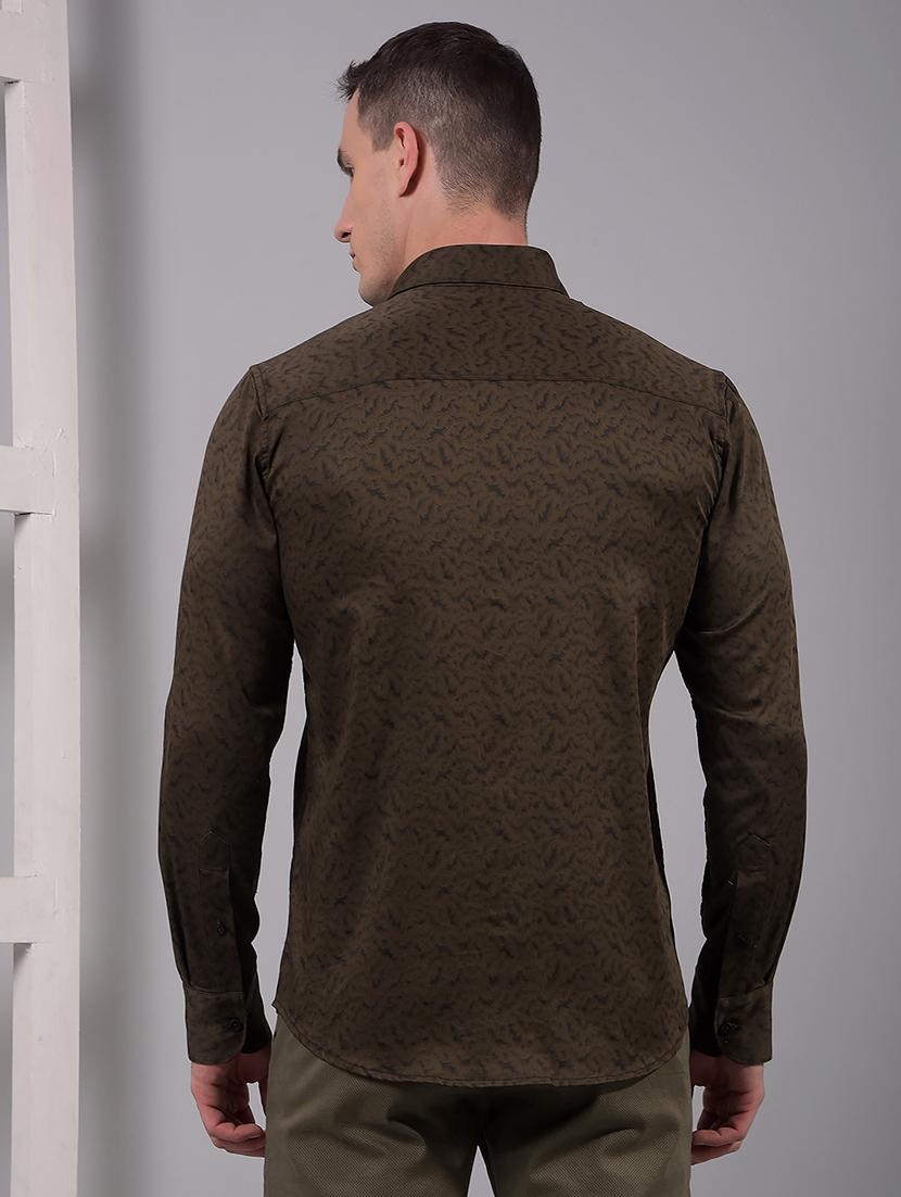 men printed long sleeve slim fit casual shirt - 21914281 - Standard Image - 3