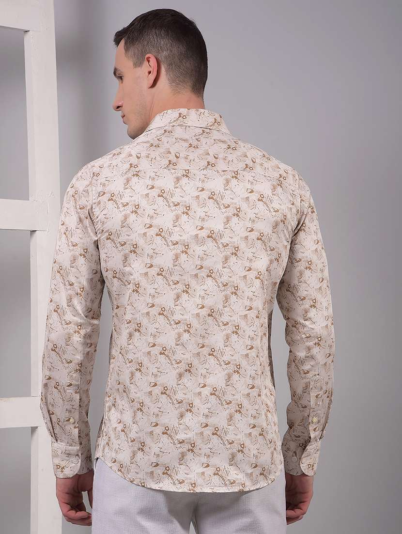 men printed long sleeve slim fit casual shirt - 21914282 -  Standard Image - 3