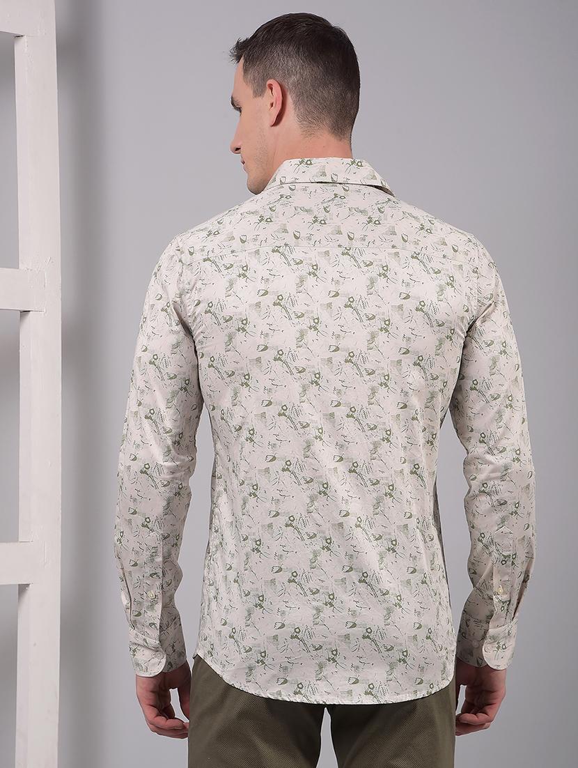 men printed long sleeve slim fit casual shirt - 21914283 - Standard Image - 3