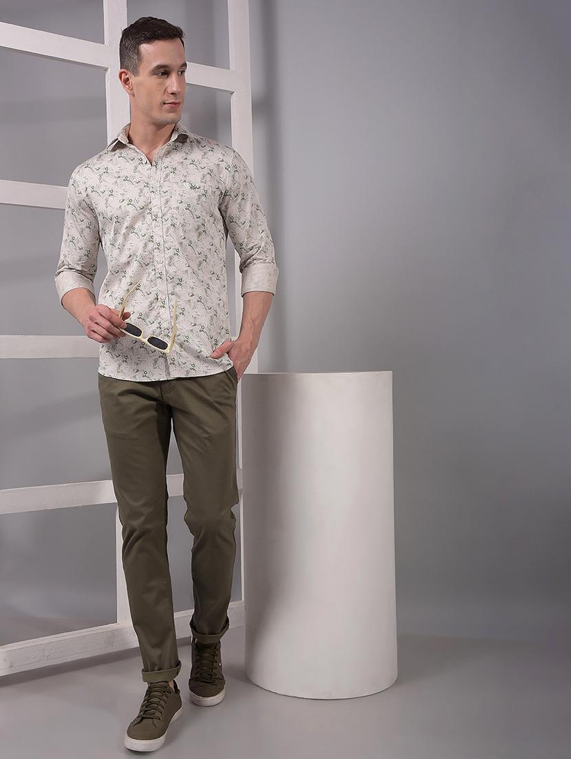 men printed long sleeve slim fit casual shirt - 21914283 - Standard Image - 5
