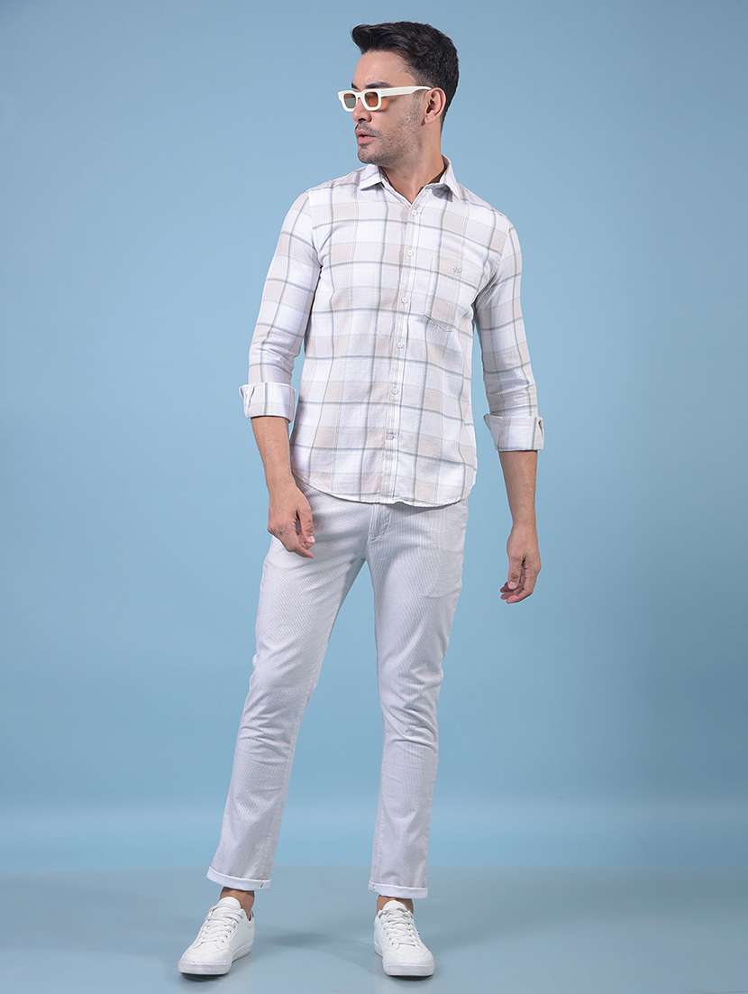 men checkered long sleeve slim fit casual shirt - 21914322 -  Standard Image - 5