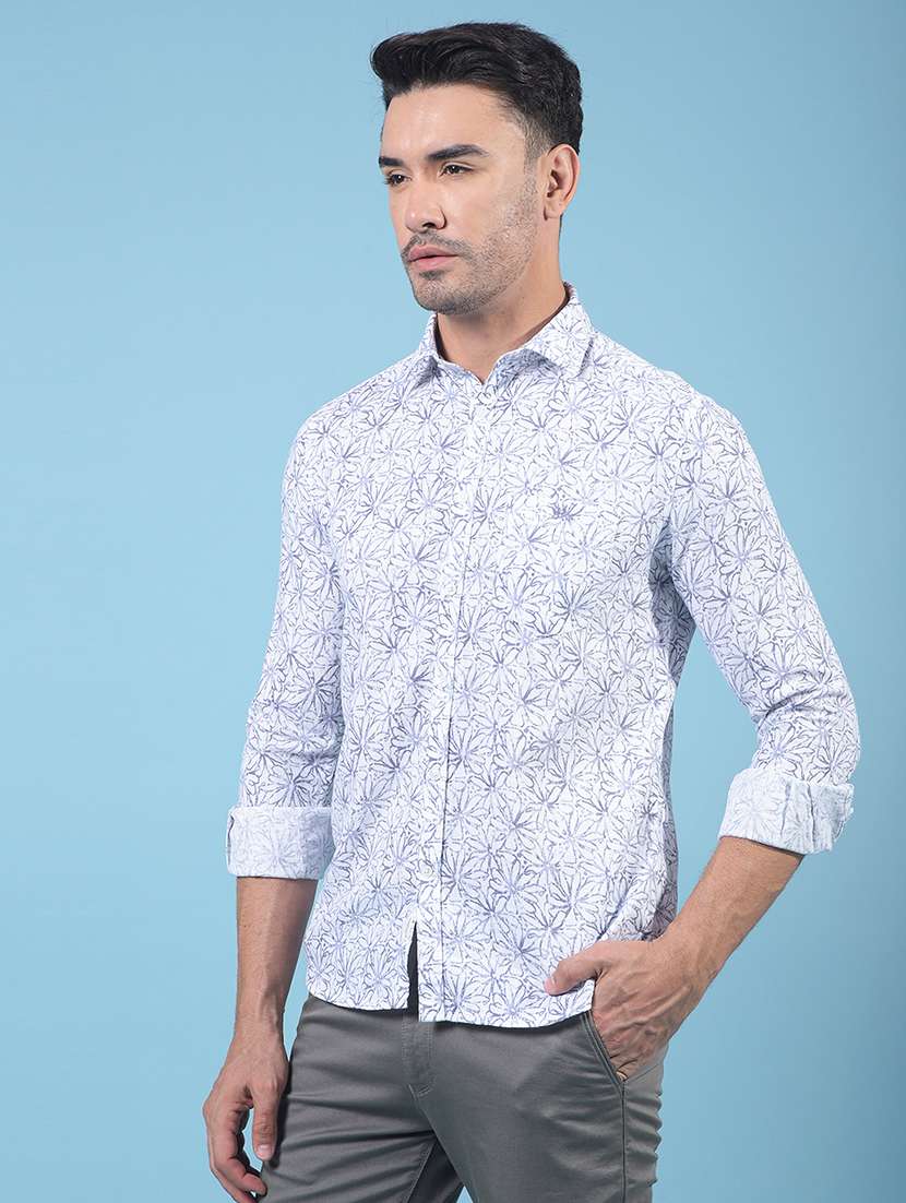 men floral long sleeve slim fit casual shirt - 21914329 -  Standard Image - 3