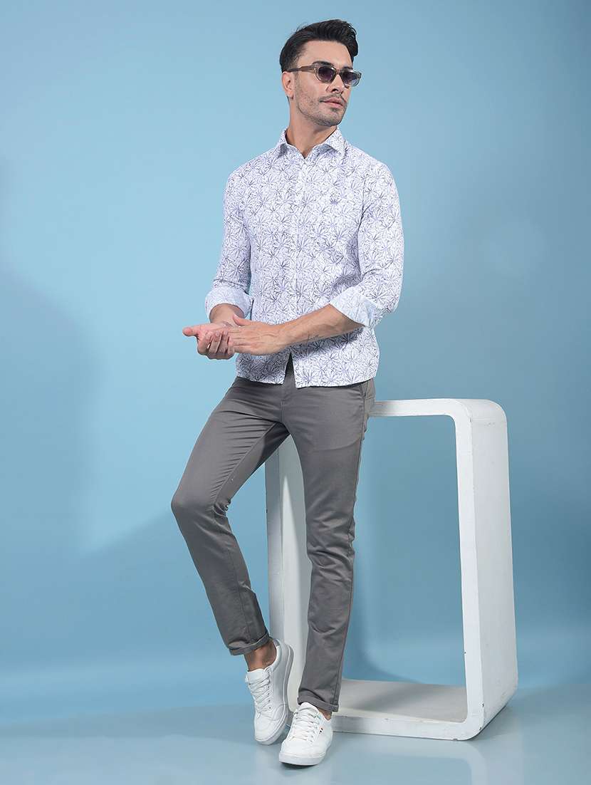 men floral long sleeve slim fit casual shirt - 21914329 -  Standard Image - 5